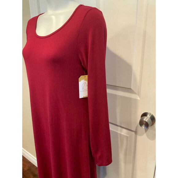 Eileen Fisher Red Casual Full Length Stretchy Shift Dress, Size XS - Picture 2 of 9